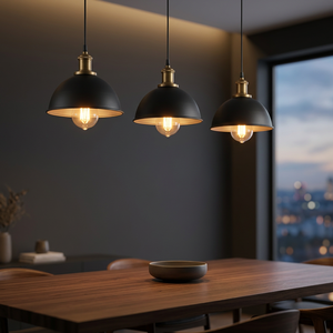 Steel Adjustable Height Pendant <b>Light</b> E27 Incandescent Bulb 2700K Soft Warm White Glass Drum Shade <b>Dining</b> Room Lighting - Product Image 4