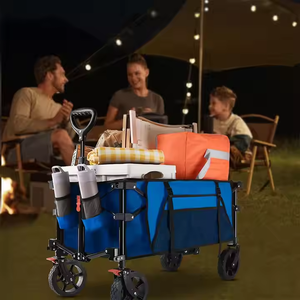 Portable folding <b>cart</b> heavy-duty utility ATV grocery <b>cart</b> adjustable handling <b>garden</b> - Product Image 2