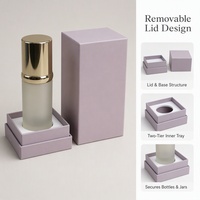 Boîte cadeau rigide personnalisée pour cosmétiques et soins de la peau, avec couvercle et base en deux parties et plateau à deux niveaux, vente en gros directe d'usine