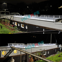 HDSAFE Balustrade moderne en acier inoxydable brossé avec LED pour véranda, terrasse, escalier, balcon, extérieur de villa