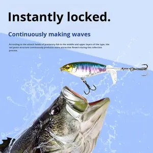 Leurre flottant artificiel pour la pêche en eau douce, système de surface, crayon explosif à hélice, hameçons en acier inoxydable, <span class=keywords><strong>carpe</strong></span> - Product Image 4