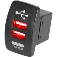 Prise de courant USB double avec interrupteur à bascule, 12/24V 5V 3.1A, éclairage LED, pour voiture, bateau, camping-car, montage sur panneau, vente en gros usine