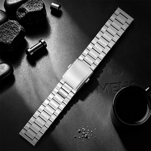 Bracelet de montre en acier inoxydable avec fermoir papillon, bracelet de remplacement 18mm 20mm 22mm 24mm pour montre connectée - Product Image 1