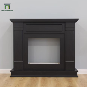 <span class=keywords><strong>Chimenea</strong></span> Moderna Negra de MDF, Soporte de <span class=keywords><strong>Chimenea</strong></span> Independiente Pintado de Primera Calidad para Inserto de <span class=keywords><strong>Chimenea</strong></span> Eléctrica - Product Image 4