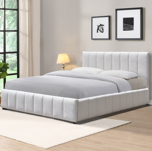 Lit rembourré de haute qualité de style européen, double, king size, queen size, avec rangement, ottoman, meubles de maison, cadre de lit - Product Image 1