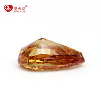 En stock, qualité supérieure 5A+, pierre de zircon synthétique CZ, coupe machine Champagne Ice Crush, forme poire, zircone cubique pour la fabrication de bijoux