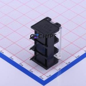 JL950M-95003B01 Barrier Terminal Block Through hole Component (THT),P=9.5mm Connector With Cover Plate 9.5mm 1x3P Straight Pin - Product Image 1