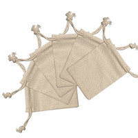 Sacs en mousseline de coton à Double cordon de serrage, pochettes en lin pour bijoux, réutilisables, 4x6 pouces, 1 pièce