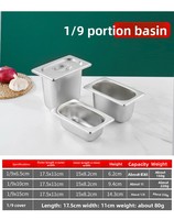 Couvercle de bac Gastronorm rectangulaire portable en acier inoxydable 201 (1/6, 1/9) – Écologique et commercial