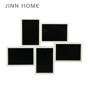 Jinn 홈 5 PCS 4X6in 흰색 나무 기념 사진 프레임 콜라주 사진 세트 벽 장식