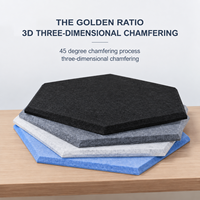 Panneau acoustique commercial moderne insonorisant 3D ignifuge haute densité 9 mm 100 % fibre de polyester pour salon