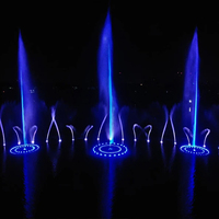 Fuente de agua programable grande con chorro de niebla de alta potencia y luz RGB para lagos y sitios turísticos