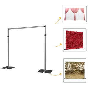 ZJ210608-5 3*3m Tall Adjustable Pipe and Drape Backdrop Stand Kit Flower Wall Backdrop Poles Pipe and Drape for Birthday Party