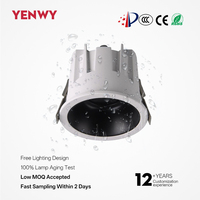 Spot LED étanche IP65 10W-40W avec réflecteur doré, pour usage domestique et professionnel, à intensité variable