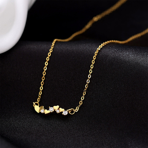 Collier pendentif CANNER élégant en argent 925 avec une rangée de petits cœurs entrelacés en zircon, pour femmes, cadeaux pour la Saint-Valentin et Noël - Product Image 2