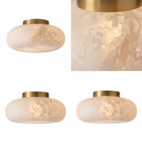 Luminaire de plafond moderne minimaliste en albâtre naturel pour couloir et chambre, lampe décorative de luxe française tout en cuivre