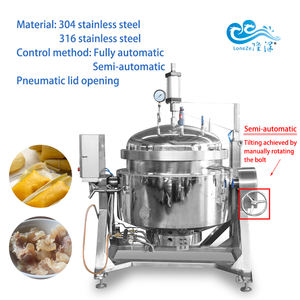<span class=keywords><strong>Olla</strong></span> a Presión Industrial de Acero Inoxidable con Inclinación de 300L <span class=keywords><strong>para</strong></span> Procesamiento de Carne, Precio de Fábrica LONGZE - Product Image 2