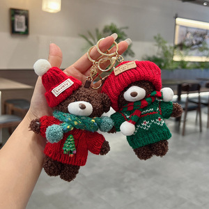 Pendentif en peluche de Noël, petit ours mignon, <span class=keywords><strong>porte</strong></span>-clés Duffy <span class=keywords><strong>Disney</strong></span>, cadeau pour couples, poupée de dessin animé, breloque de sac, emballé individuellement - Product Image 1