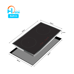 Placa de Inducción Horizontal de Cerámica Negra con 2 Zonas de Cocción Lisas y Potenciador en Cada Quemador - Product Image 1