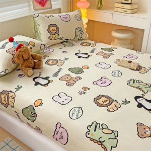 Juego <span class=keywords><strong>de</strong></span> Ropa <span class=keywords><strong>de</strong></span> Cama Infantil <span class=keywords><strong>de</strong></span> 3 Piezas 100% Algodón, Estilo Fresco, Lindos Estampados <span class=keywords><strong>de</strong></span> Dibujos Animados, Sábana Ajustable Suave y Duradera, Fundas <span class=keywords><strong>de</strong></span> Almohada Hipoalergénicas - Product Image 6