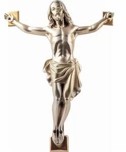 Customized Christian church metal crafts stone cross Lord 3D Jesus Christ, standing cross for church decoration