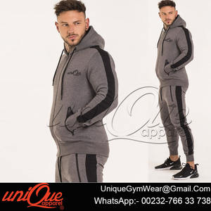 Ensemble de survêtements pour hommes de haute qualité, bleu, à capuche, sans couture, séchage rapide, respirant, grande taille, écologique, logo personnalisé, vente en gros - Product Image 3