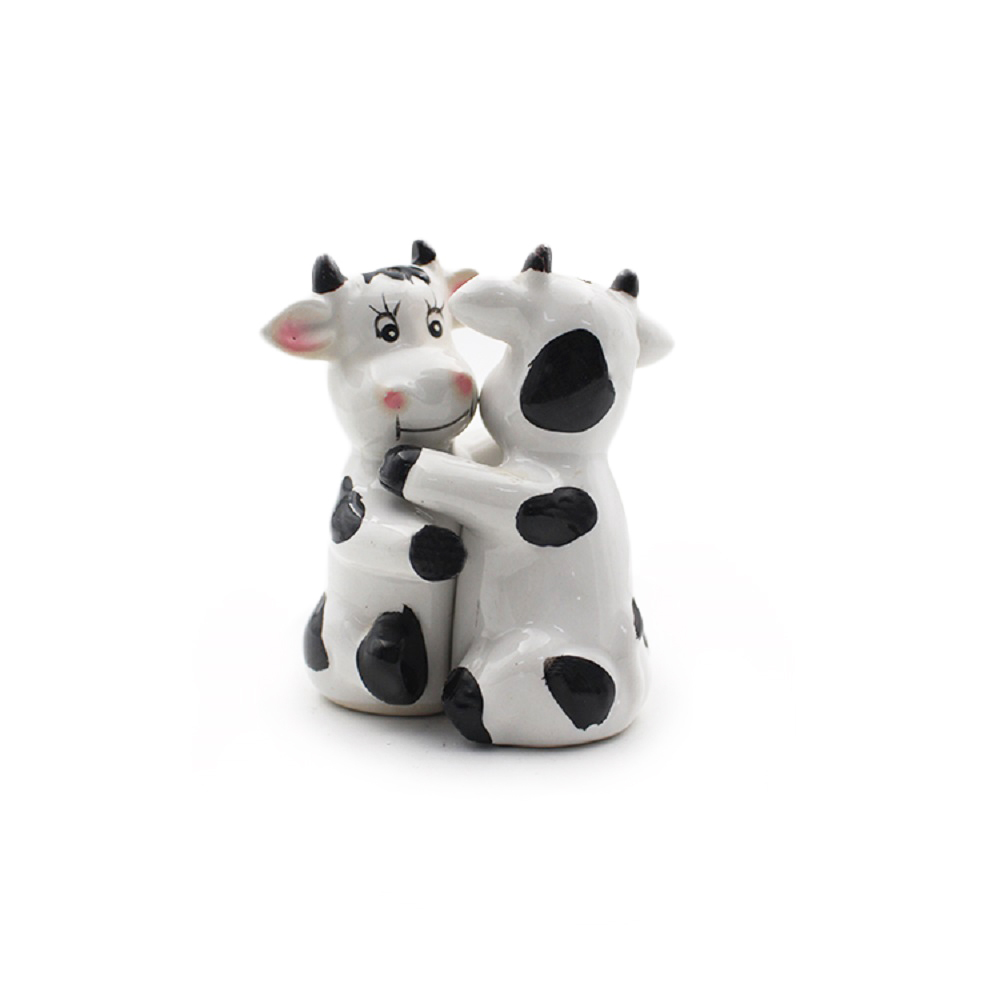 WL017) Set Di Sale E Pepe In Ceramica A Forma Di Mucca