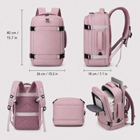 Sac à dos convertible de luxe 17,3 pouces avec technologie de compression sous vide, étanche, pour affaires et voyages, compartiment à chaussures, mode, USB
