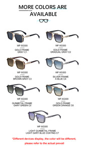 Lunettes de soleil carrées tendance Partagas pour hommes, avec logo personnalisé, style punk, double pont, protection UV400, vente en gros - Product Image 6