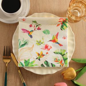Cross-border creative <b>colorful</b> forest party printed napkins, new bird forest party <b>tissues</b>, disposable napkins - Product Image 3