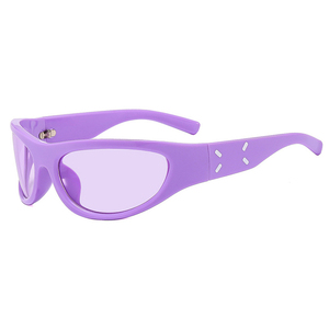 2024 Steampunk <span class=keywords><strong>Alien</strong></span> Wrap-Around Gafas de sol deportivas Chic Y2K Shades Clear UV400 <span class=keywords><strong>Lentes</strong></span> disponibles Marcos rojos y blancos Hecho PC - Product Image 3