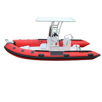 Coque gonflable de fibre de verre de bateau de nervure de PVC de la CE/Hypalon avec 4 le moteur hors-bord de la course 60HP