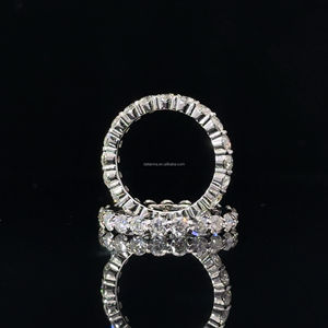 在庫ありゴールドフィルドジュエリー18K14K3mmダイヤモンドラウンドカットリングジュエリー女性フィンガープロミス925シルバーモアッサナイトリング - Product Image 2