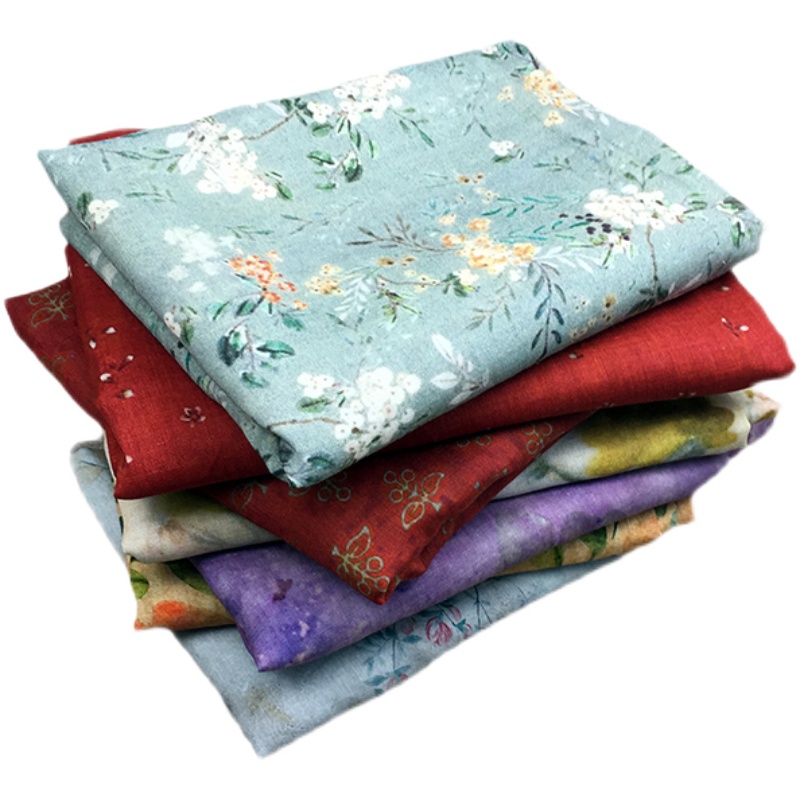 Пользовательская цифровая печать ткань хлопок лен холст хлопок лен печать ткань