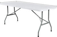 Vente en gros de couverture de table en spandex extensible noir de 6 pieds imprimé logo/nappe rectangulaire élastique en polyester lin