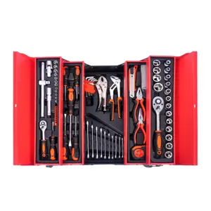 85 iron box toolbox set with vehicle maintenance tool Portable folding toolbox set auto repair machinery maintenance truck tool