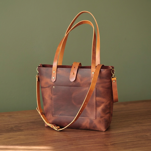 Sacs à main pliables en cuir véritable 100 % imperméables et légers, personnalisés avec la marque BS INTERNATIONAL, fermeture éclair, porté épaule, OEM - Product Image 2