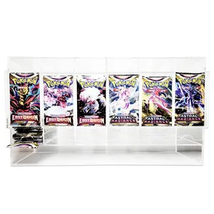 Custom Acrylic 3 or 6 Slot Booster Pack Dispenser Stacked Trading TCG MTG Yugioh Pokemon Booster Packs Acrylic Display Case