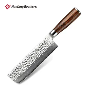 高級パッカウッドハンドルキッチンナイフ67層ダマスカス鋼日本のナキリキリツケスライシングナイフ
