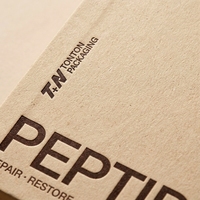 Boîte rigide personnalisée en carton blanc pour 5 flacons de peptides, impression offset sur pulpe moulée