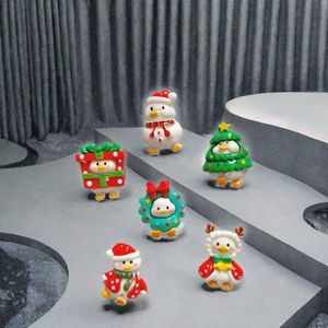 Colorido resina árbol <span class=keywords><strong>de</strong></span> Navidad muñeco <span class=keywords><strong>de</strong></span> nieve <span class=keywords><strong>pato</strong></span> figuritas para manualidades <span class=keywords><strong>de</strong></span> decoración DIY parte posterior plana álbum <span class=keywords><strong>de</strong></span> recortes Navidad Halloween graduación - Product Image 3