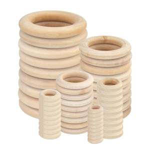 Anneaux en bois naturel non finis pour la fabrication de bijoux artisanaux, le macramé et la décoration intérieure - Product Image 5
