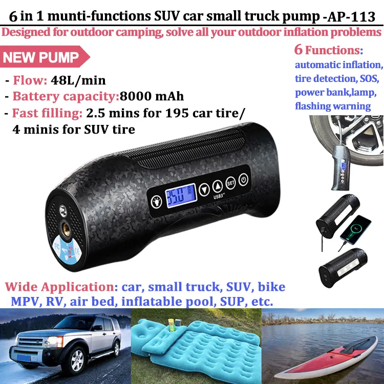 Compresor portátil inalámbrico para coche, bomba de aire eléctrica, Inflador de neumáticos, 40l/Min, SUV, 4x4, todoterreno, SUP, novedad