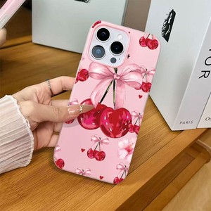 2-in-1 Süße Kirsch-Schleife Handyhülle für iPhone 17 16 15 14 13 12 11 Pro Max 17 Air 2in1 Stoßfeste Matte Weiche Schutzhülle - Product Image 3