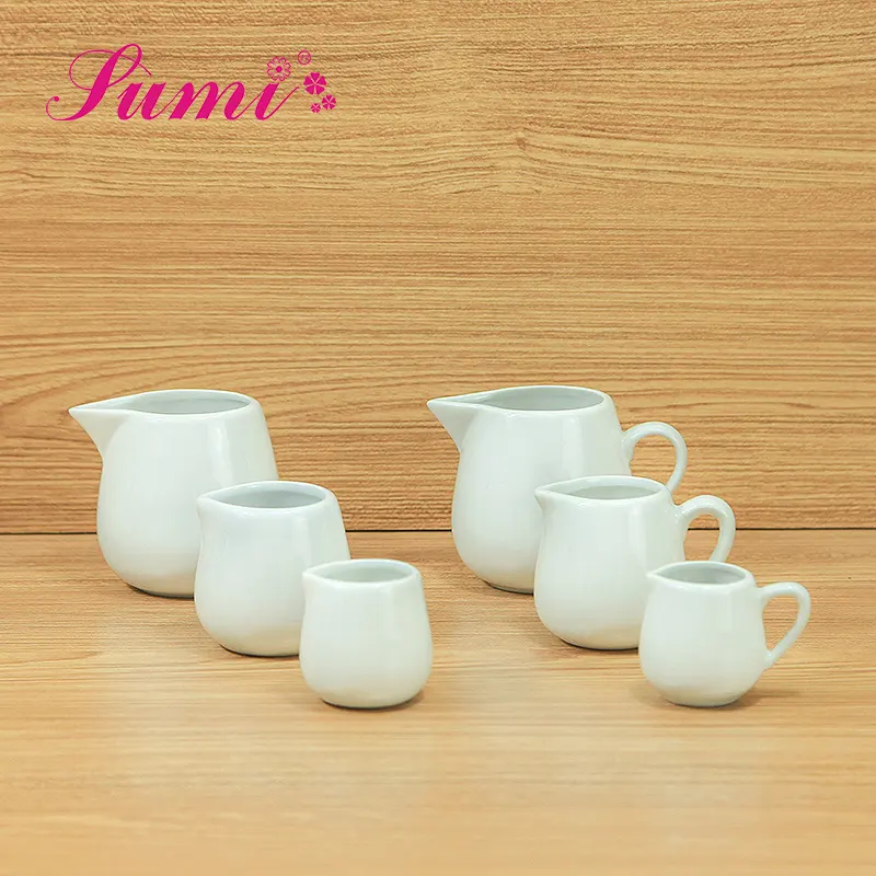 Italy unusual Personalized design mini white ceramic milk jug creamer