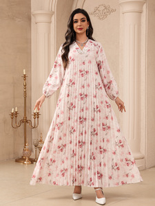 Vestidos Elegantes con Cuentas y Cuello en V para Mujer, Talla Única, <span class=keywords><strong>Kaftan</strong></span> Abaya de SunDA Fashion Brands para Eid, Ropa Islámica APIAI - Product Image 5