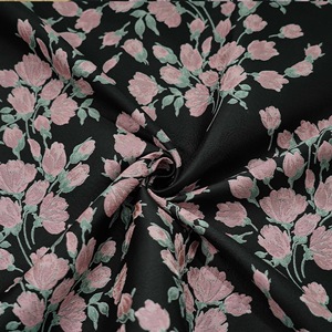 Bán Buôn 100 Polyester Mềm Trắng Đen Hoa Mô Hình Thổ Cẩm Jacquard Vải Cho Mùa Hè Mùa Xuân Mùa Thu Phụ Nữ Ăn Mặc - Product Image 3