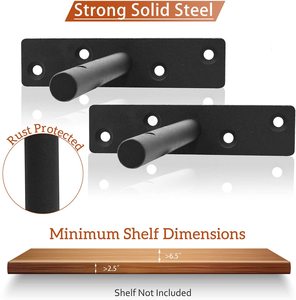 Giá Đỡ Nổi Giá Đỡ Gỗ Che Giấu Giá Đỡ Gắn Rèm Bằng Thép Cứng Giá Đỡ Ẩn Màu Đen Kim Loại - Product Image 3