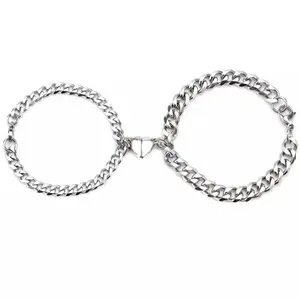 Pulseiras longway para casal unissex, braceletes combinando com ímã para namorado e namorado