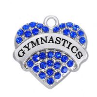 Breloque Cœur en Cristal Tendance avec Lettres Gravées GYMNASTICS/RUNNER/RATCHET